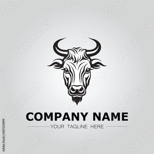 Bull Head symbol logo company vector image on the white background