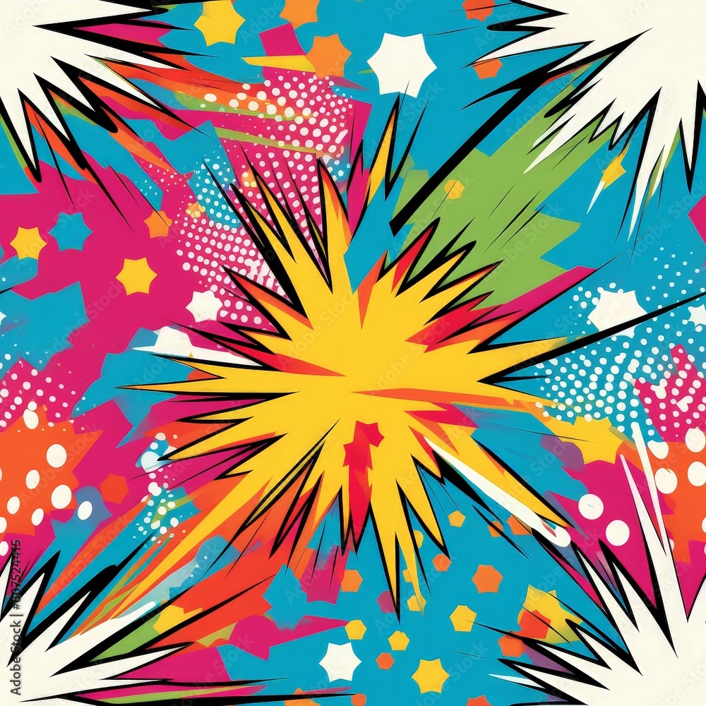 Colorful Pop Art Pattern in Retro Style
