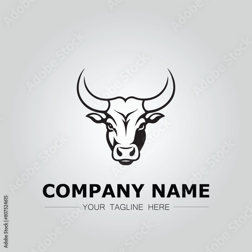 Bull Head symbol logo company vector image on the white background