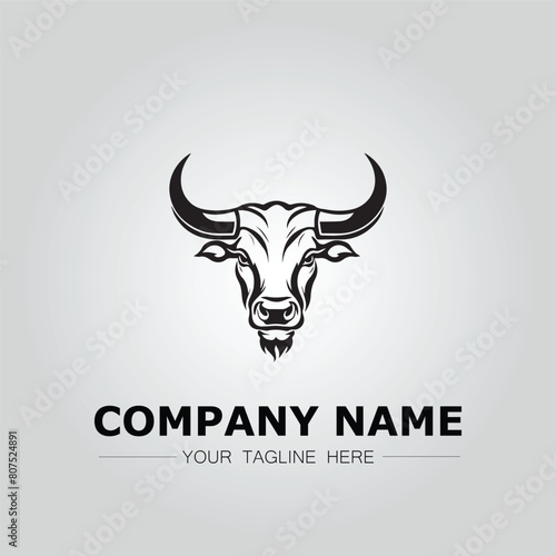 Bull Head symbol logo company vector image on the white background