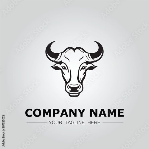 Bull Head symbol logo company vector image on the white background