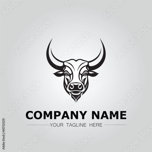 Bull Head symbol logo company vector image on the white background