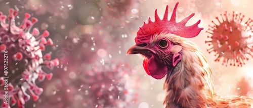 Avian influenza virus banner illustration