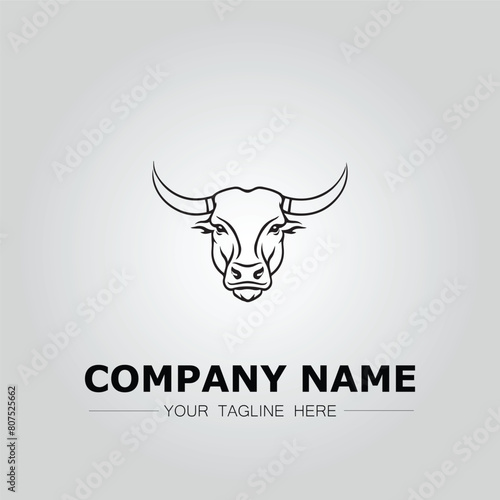 Bull Head symbol logo company vector image on the white background
