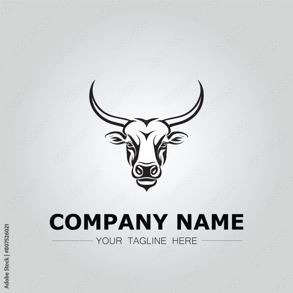 Bull Head symbol logo company vector image on the white background
Bull Head symbol logo company vector image on the white background