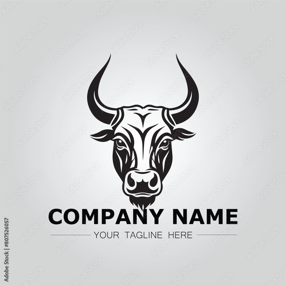 Bull Head symbol logo company vector image on the white background
Bull Head symbol logo company vector image on the white background