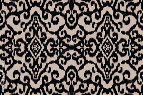 Seamless ethnic design, ikat art. beautiful hand drawn Design for textile and printingEthnic pattern.beautiful pattern. folk embroidery,bohemian style,aztec geometric art	