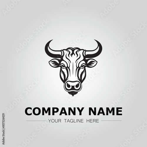 Bull Head symbol logo company vector image on the white background
