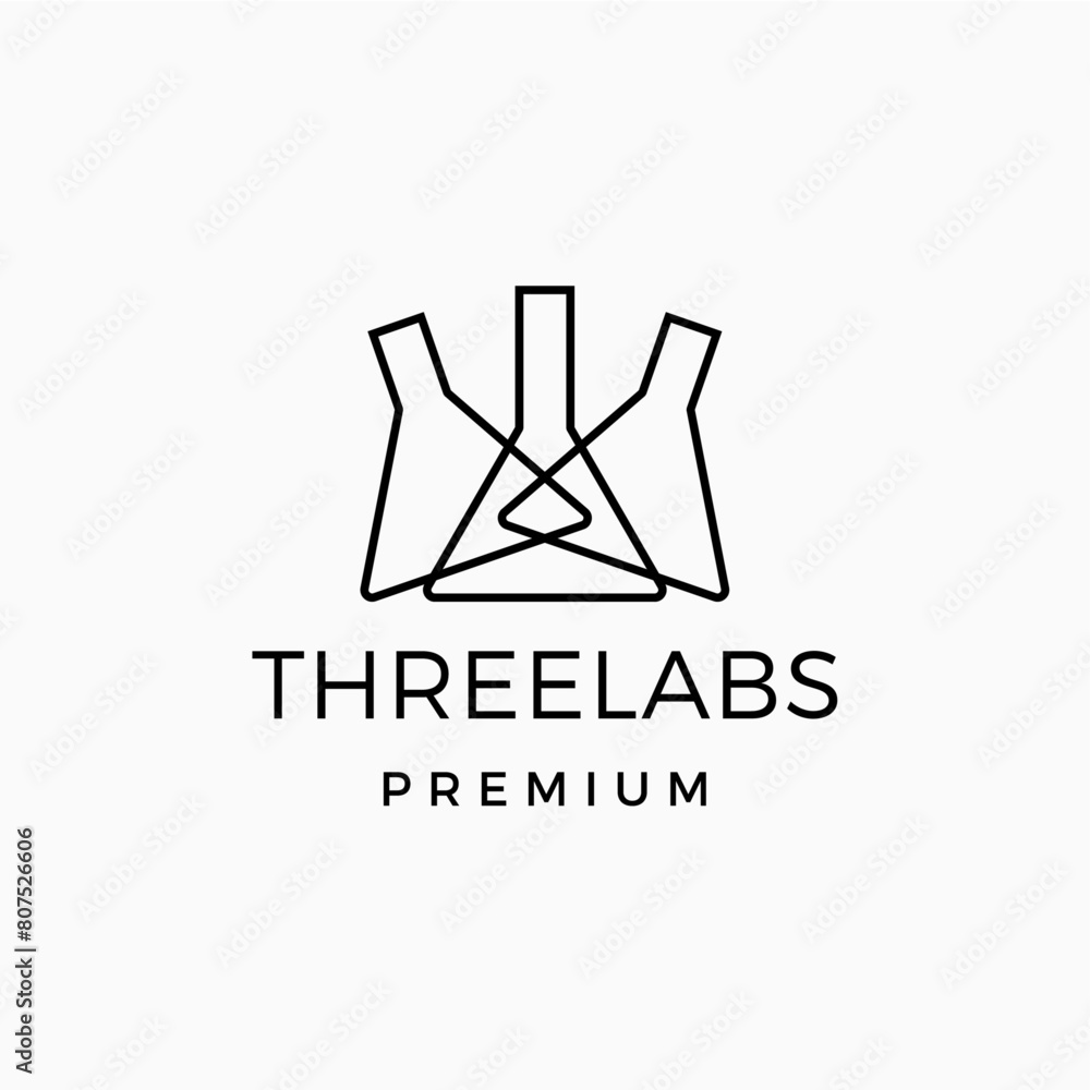 three lab flask glassware labware logo vector icon illustration three lab flask glassware labware logo vector icon illustration