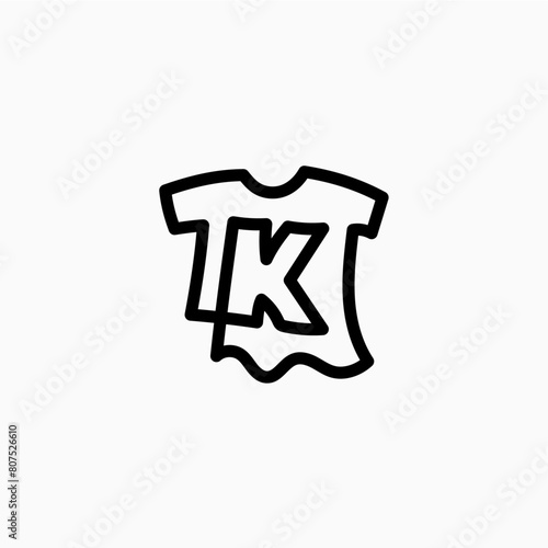 k letter kid tee tshirt apparel clothing monogram logo vector icon illustration © gaga vastard