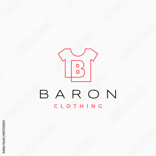 b letter tee tshirt apparel clothing monogram logo vector icon illustration © gaga vastard