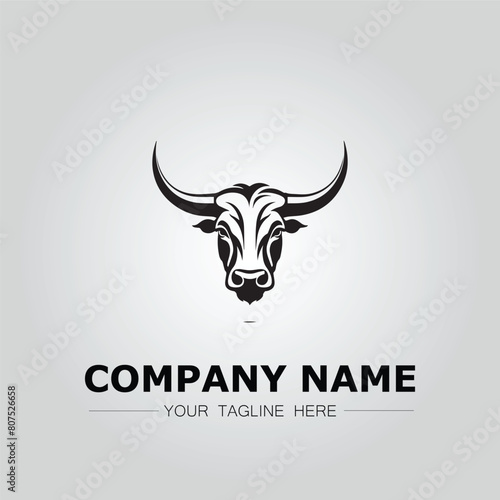 Bull Head symbol logo company vector image on the white background
