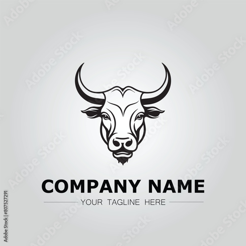 Bull Head symbol logo company vector image on the white background
