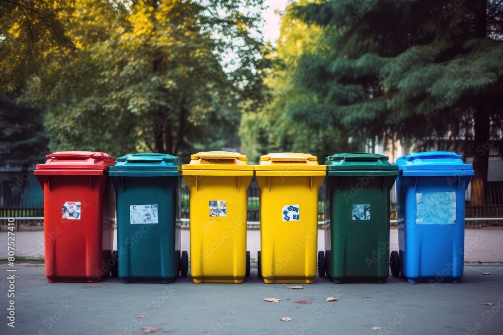 Selective collection of garbage colored containers. Selective collection of garbage colored containers.