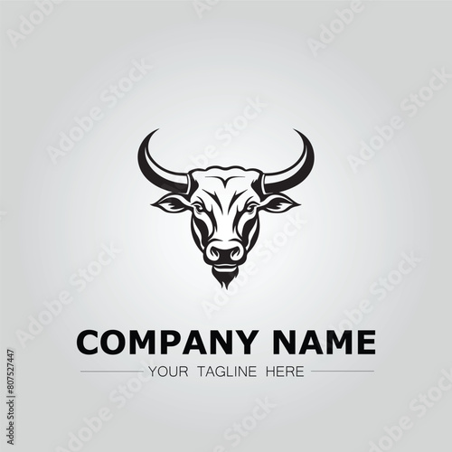 Bull Head symbol logo company vector image on the white background
