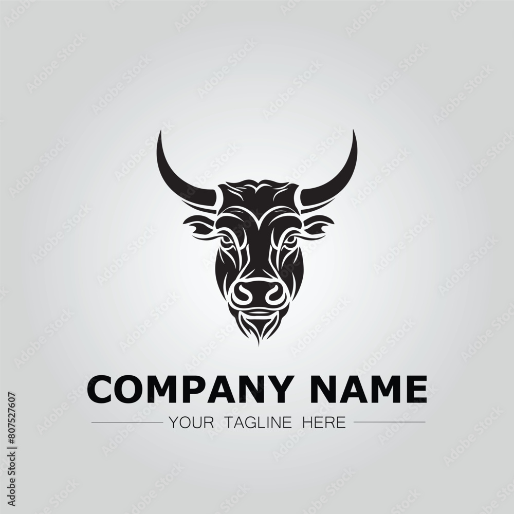 Bull Head symbol logo company vector image on the white background
Bull Head symbol logo company vector image on the white background