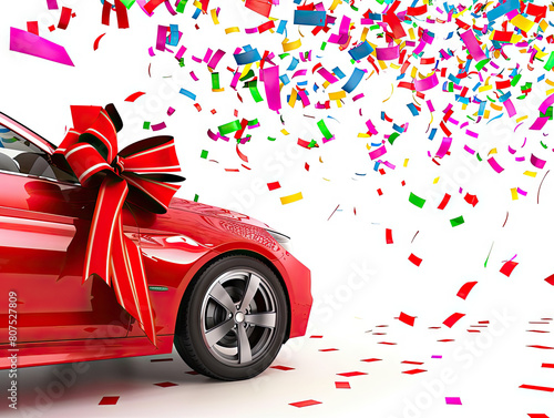 A celebration for winning the lottery of a brand new luxury car. Or perhaps a gift, or saving for your dream vechicle photo