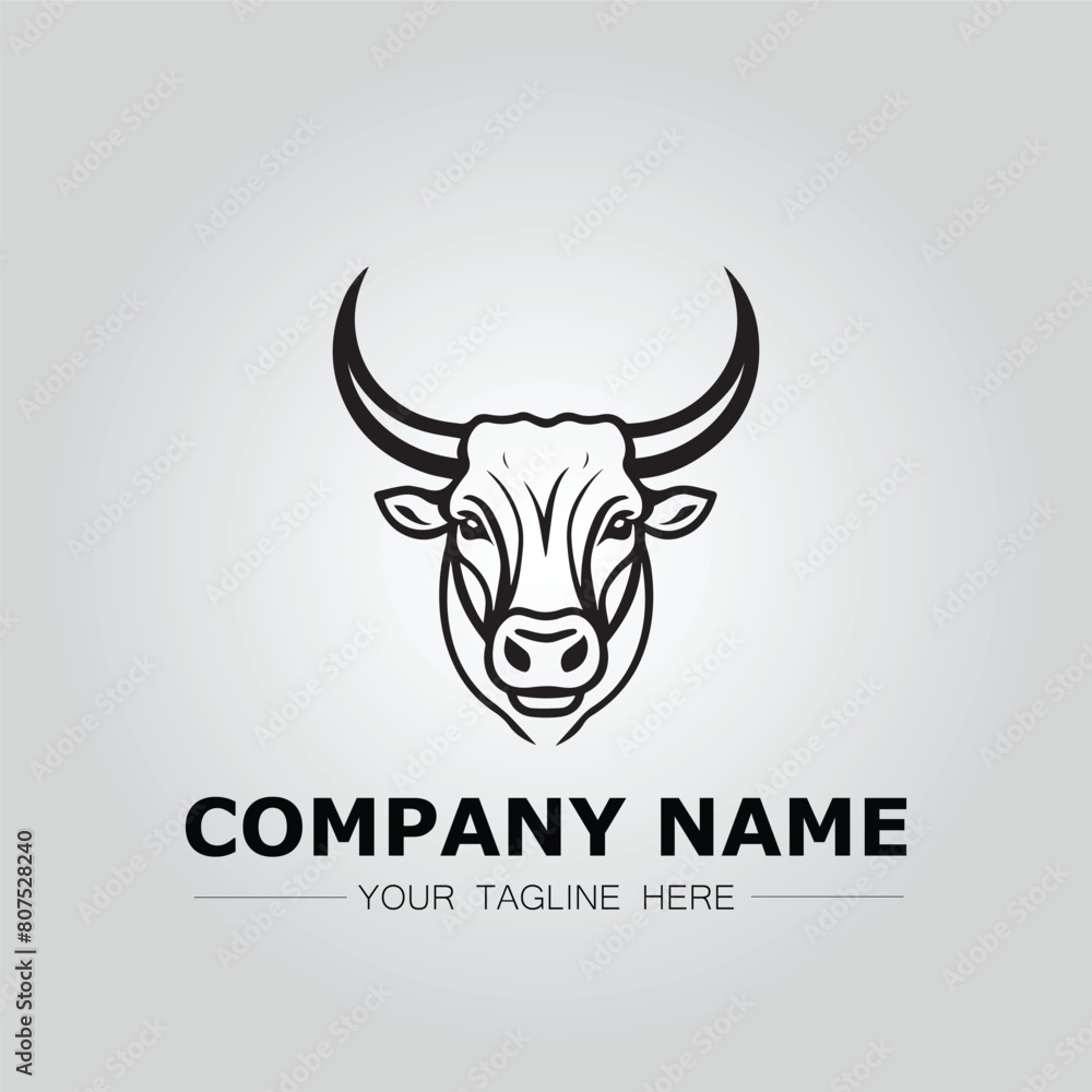 Bull Head symbol logo company vector image on the white background
Bull Head symbol logo company vector image on the white background