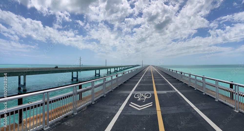 Pedestrian and biking section of the historic Seven Mile Bridge in the Florida Keys Pedestrian and biking section of the historic Seven Mile Bridge in the Florida Keys