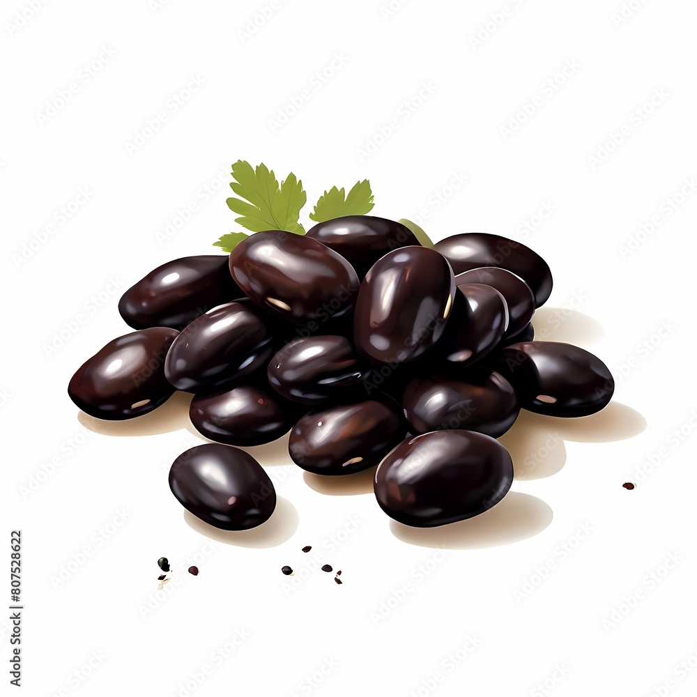 Black bean vegetable white background, Ai Generated Black bean vegetable white background, Ai Generated