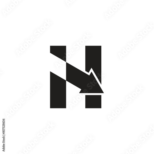 letter h swoosh arrow simple logo vector