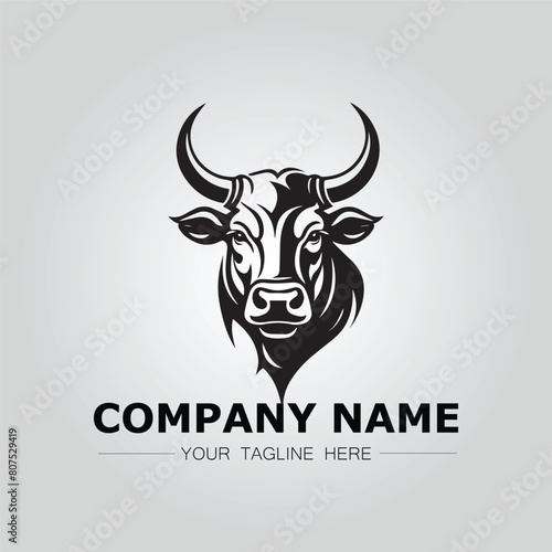 Bull Head symbol logo company vector image on the white background
