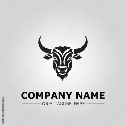 Bull Head symbol logo company vector image on the white background 