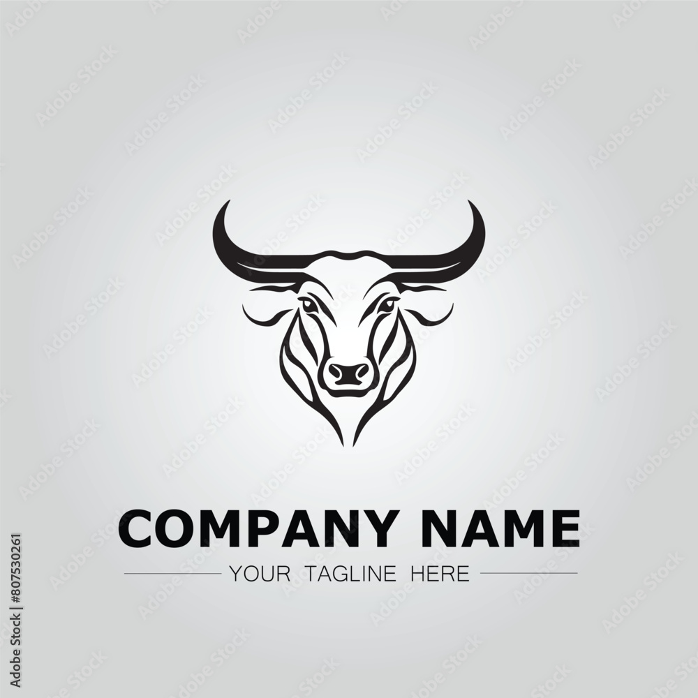 Bull Head symbol logo company vector image on the white background
Bull Head symbol logo company vector image on the white background