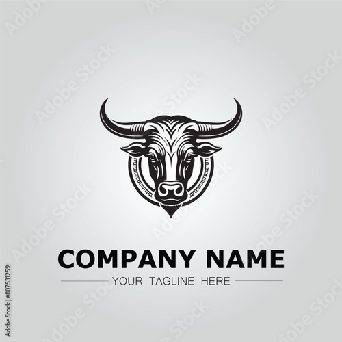 Bull Head symbol logo company vector image on the white background 