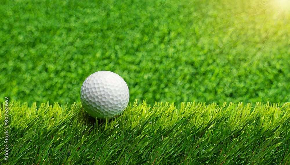 creative golf background, golf ball on green grass texture creative golf background, golf ball on green grass texture