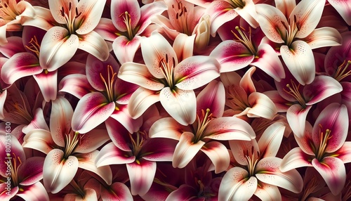 Image of Stargazer Lily flowers for background, backdrop