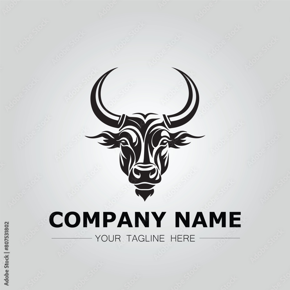 Bull Head symbol logo company vector image on the white background
Bull Head symbol logo company vector image on the white background
