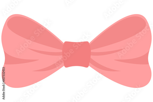 Cartoon illustration of pink bowtie vector icon isolated on white background.