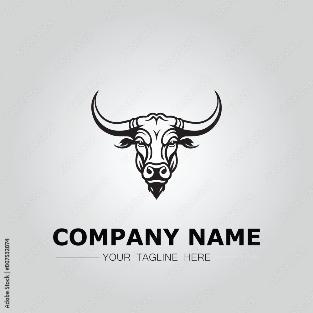 Bull Head symbol logo company vector image on the white background
Bull Head symbol logo company vector image on the white background
