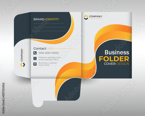 Business presentation folder template design. corporate office Document folder design, cover design. Cleaning Service Business Presentation folder for files, design. Brochure template Annual report .