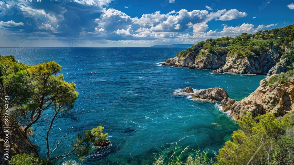 Coastline of the Costa Brava in The Cap de Creus, a natural park in the northern Costa Brava