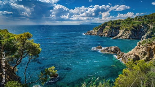 Coastline of the Costa Brava in The Cap de Creus  a natural park in the northern Costa Brava