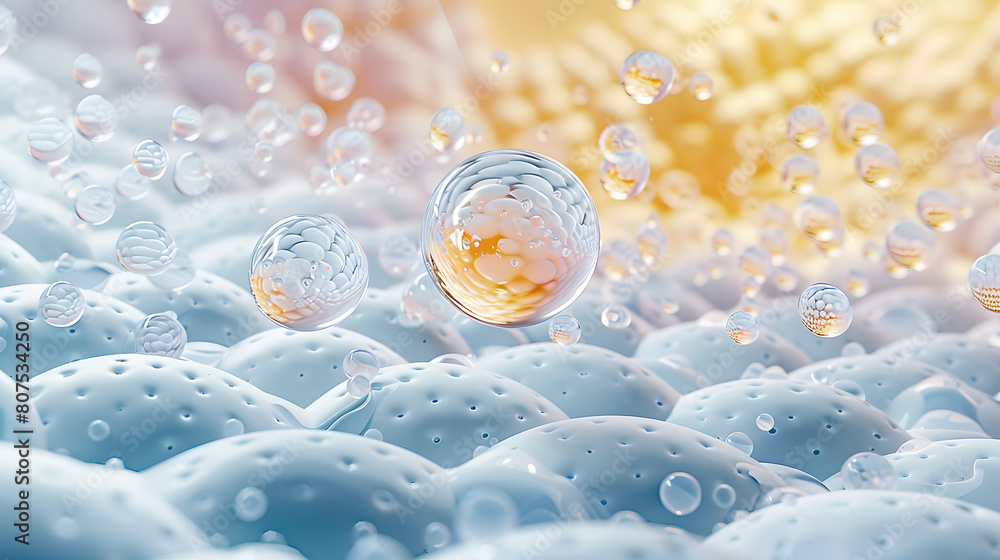 Cosmetic serum Oil drop on skin cell, Skin Repair, moisturizer ...