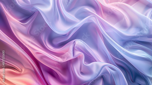 Flowing piece of fabric with a mix of pink, purple, and blue colors