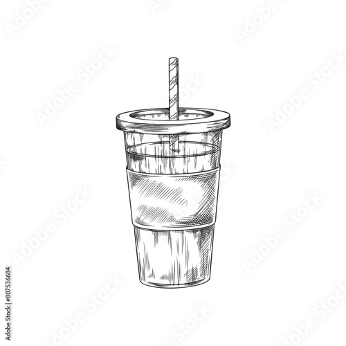 Take-away smoothie cup vector illustration