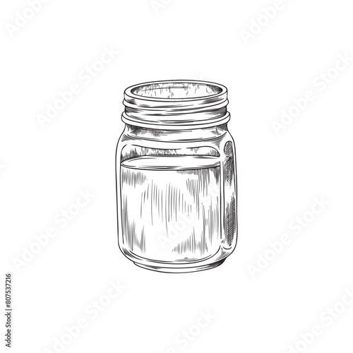 Classic sketched mason jar vector illustration