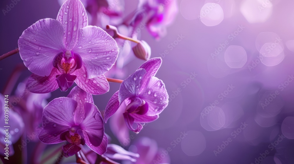 Naklejka premium Purple flowers and purple wallpaper background