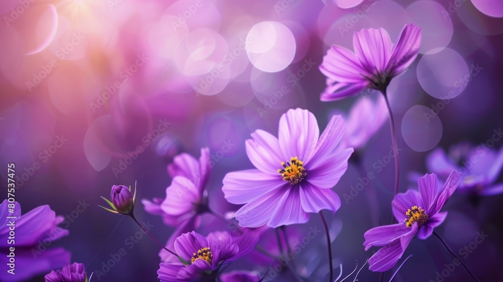 Purple flowers and purple wallpaper background Purple flowers and purple wallpaper background