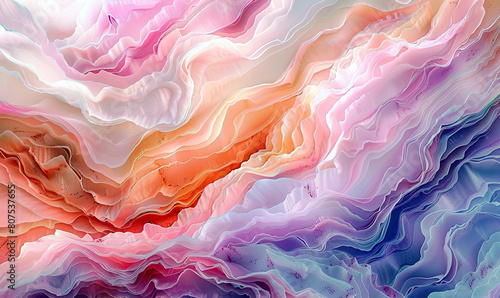 A vibrant and whimsical cloudscape infused with shades of pink and purple under a starlit sky. Generate AI
