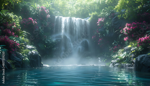cool embrace of waterfalls amidst lush greenery