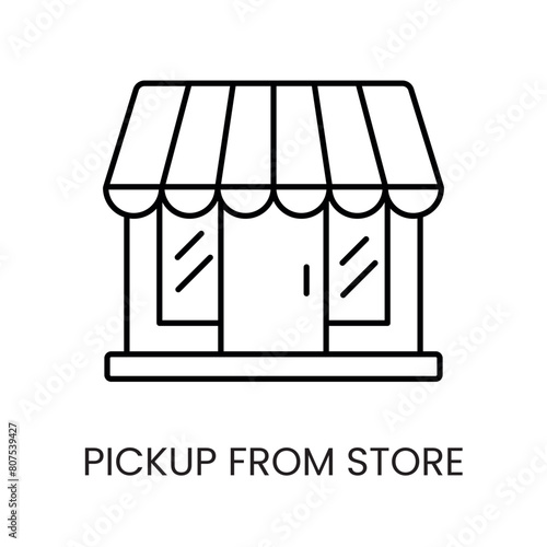 Pickup From Store line vector icon with editable stroke
