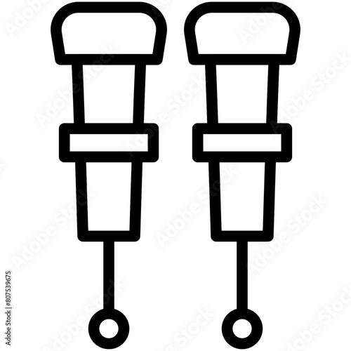 crutches line icon