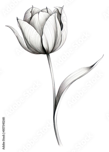 PNG Tulip drawing flower sketch. #807540268