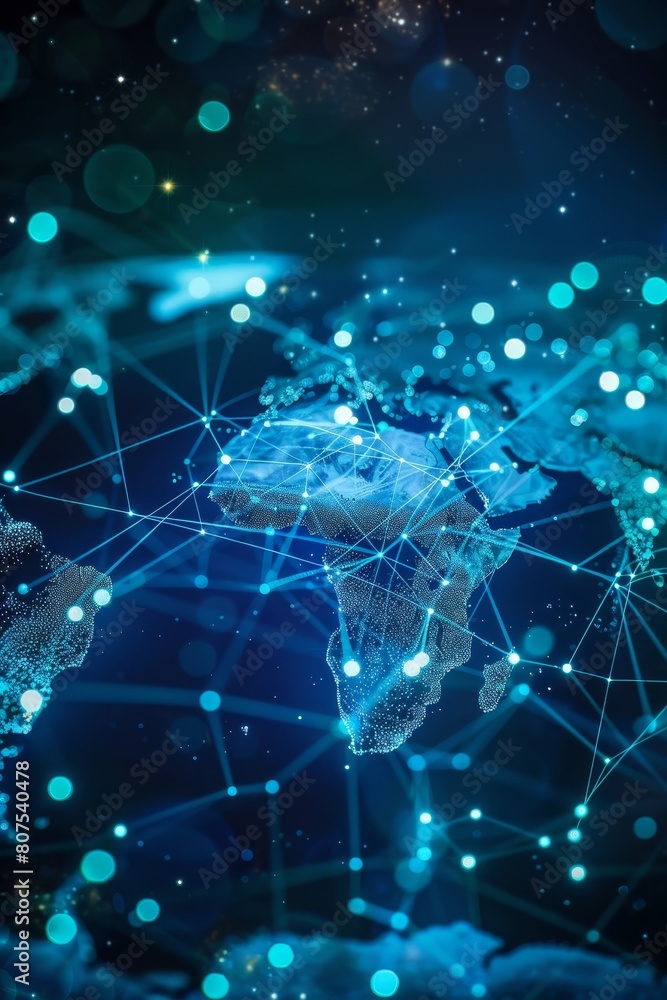 Obraz premium Global Connectivity Network Map