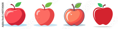 Fresh and Crisp Apple Fruit Set - Vector Illustration (EPS 10) - Isolated Cartoon Apples on Transparent Background for Wholesome Designs